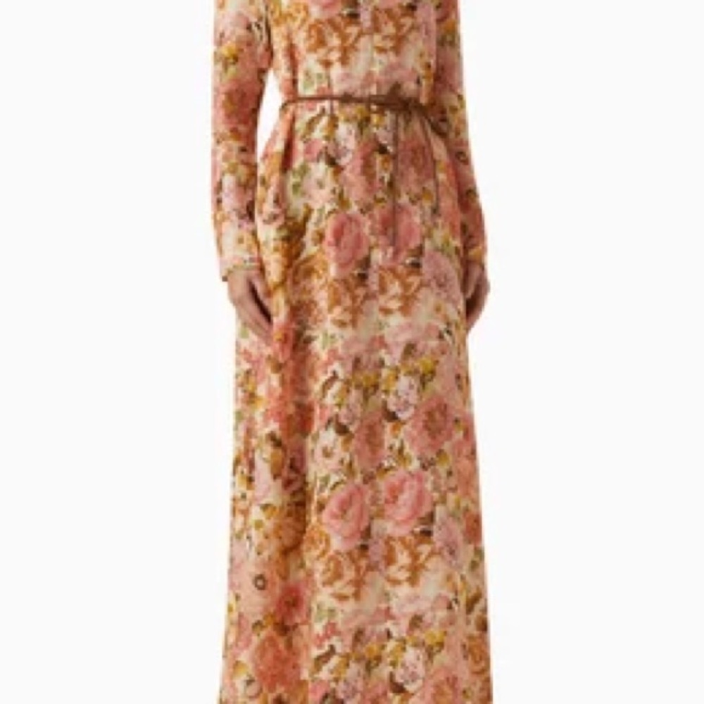 $750 ZIMMERMANN 
Floral Linen Maxi Dress - Multicoloured size 0 - Picture 7 of 12